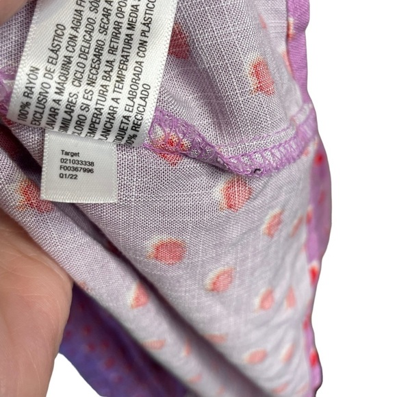 NWT Ava & Viv Women Purple Polka Dot Ruffle Short Sleeve Side Slit Dress Size 3X - Picture 10 of 11